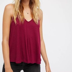 Free People Dani Tank Top Maroon/Sangria Sz.XS